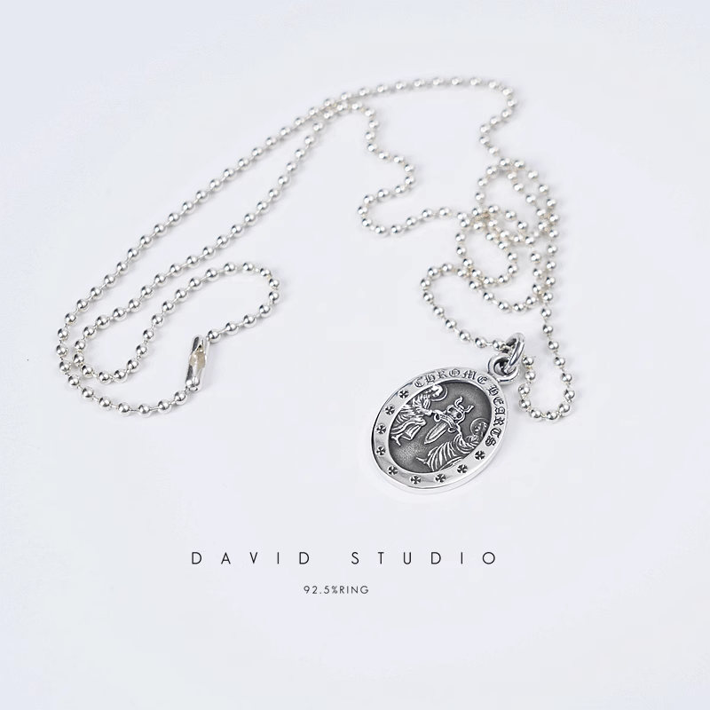 OVAL ANGEL MEDALLION CHARM – BALL CHAIN