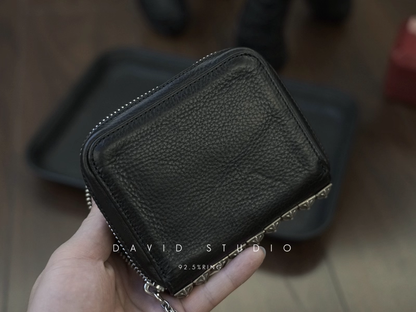 DOUBLE BABYFAT CROSS PAPER CHAIN ZIPPER WALLET