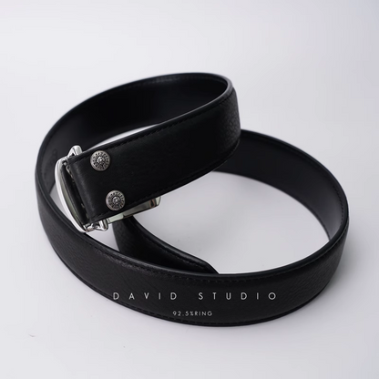 STAR BUCKLE COWHIDE LEATHER BELT