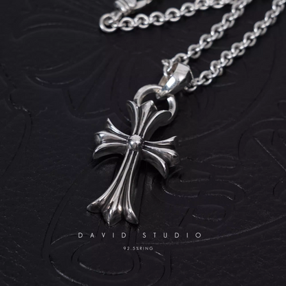 SMALL CROSS PENDANT WITH BAIL – ROLL CHAIN