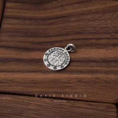ROUND ANGEL MEDALLION CHARM