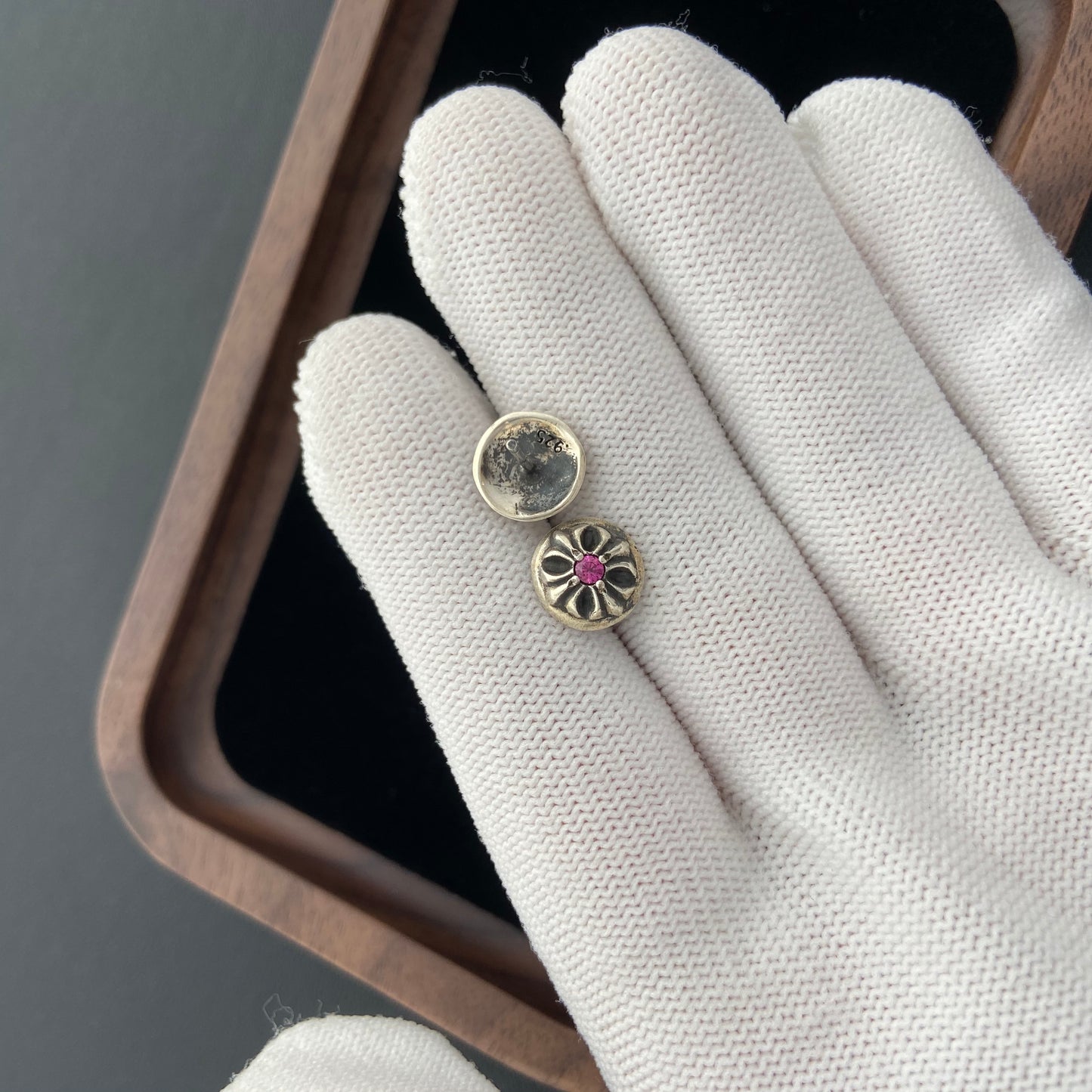 CROSS BALL STUD WITH DIAMOND