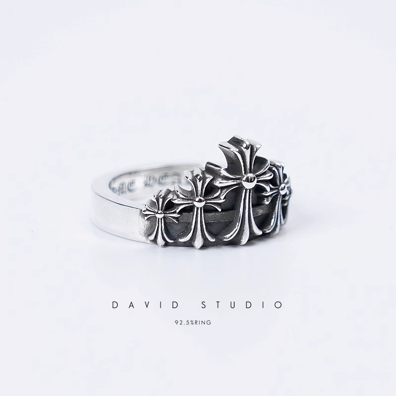 CHROME HEARTS CROSS CROWN RING