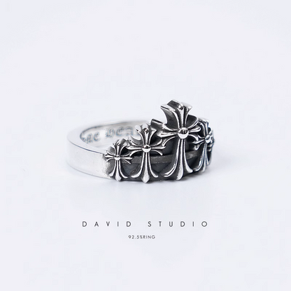CHROME HEARTS CROSS CROWN RING
