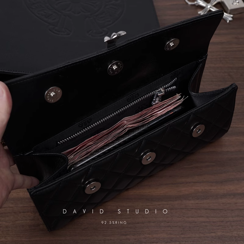 LONG QUILTED WALLET WITH LARGE CROSS
