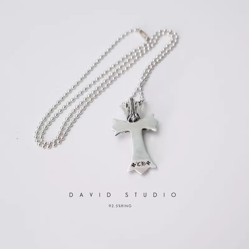 SMALL DOUBLE CROSS PENDANT – BALL CHAIN