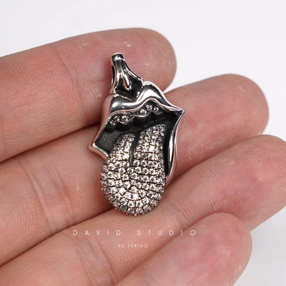 ROLLING STONES TONGUE & LIP PENDANT WITH DIAMOND