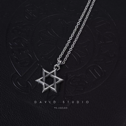 LARGE STAR OF DAVID PENDANT – ROLL CHAIN