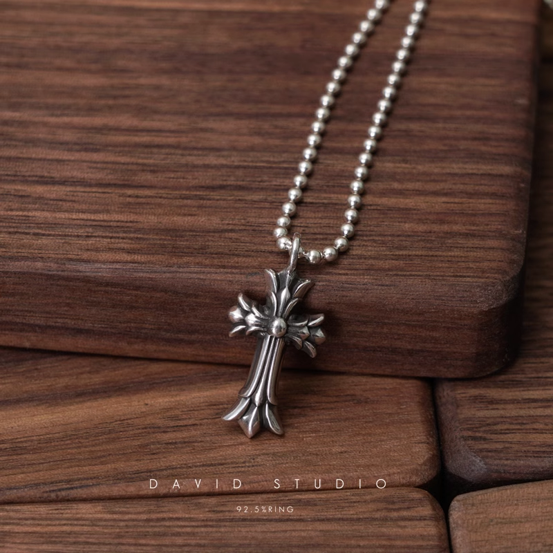 DOUBLE CROSS CHARM – BALL CHAIN