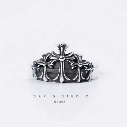 CHROME HEARTS CROSS CROWN RING