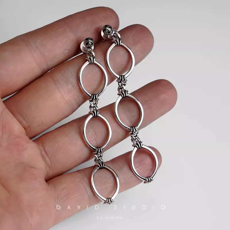 TRIPLE DROP HOOP EARRING