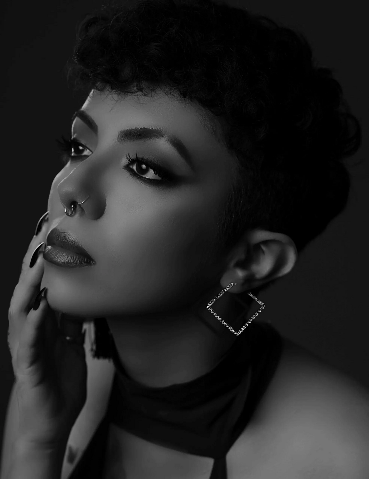 CH PLUS SQUARE HOOP EARRINGS