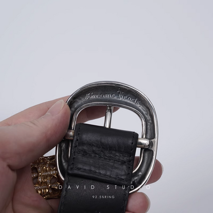 GUNSLINGER BUCKLE COWHIDE LEATHER BELT