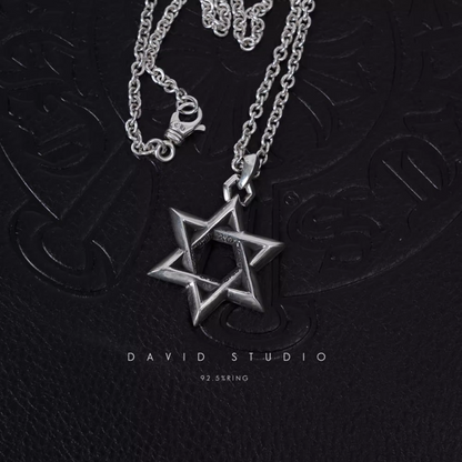 LARGE STAR OF DAVID PENDANT – ROLL CHAIN