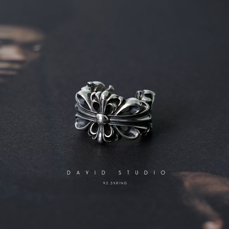 CHROME HEARTS DOUBLE FLORAL RING