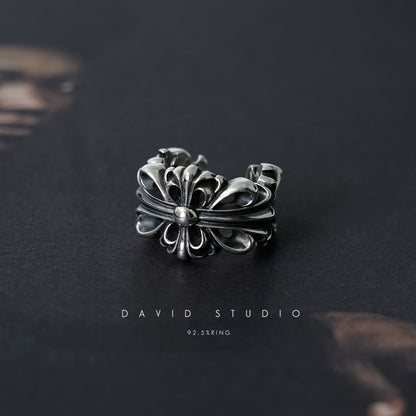 CHROME HEARTS DOUBLE FLORAL RING