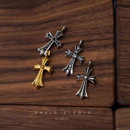 SMALL CROSS CHARM WITH DIAMONDS