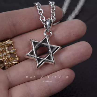 SMALL STAR OF DAVID PENDANT – ROLL CHAIN