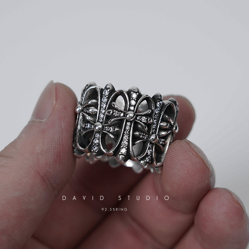CEMETERY RING WITH DIAMONDS