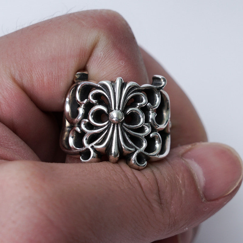 BUTTERFLY FLORAL CROSS RING
