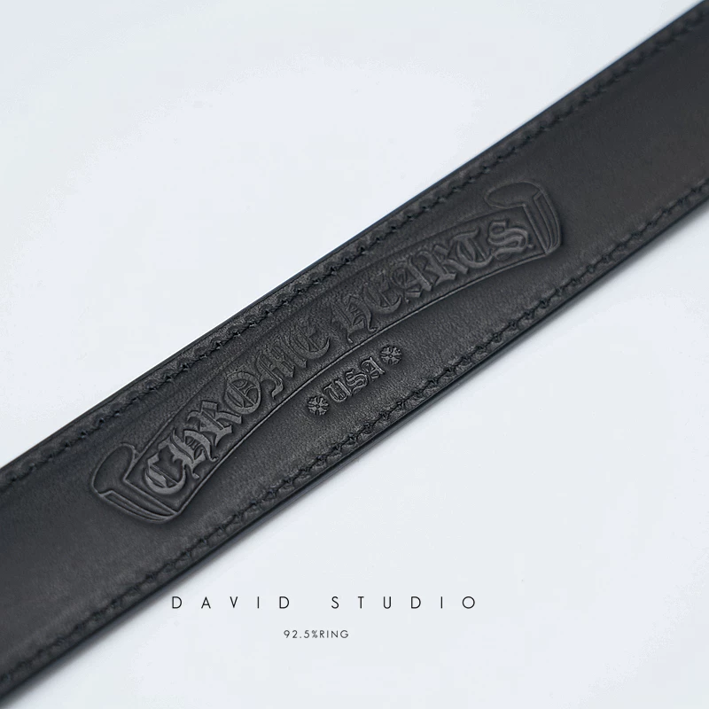 HEARTS BUCKLE COWHIDE LEATHER BELT