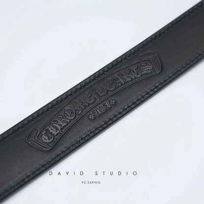 HEARTS BUCKLE COWHIDE LEATHER BELT