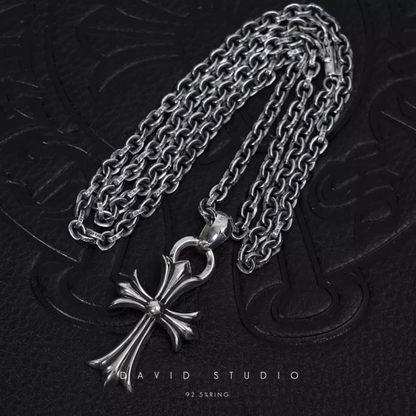SMALL CROSS PENDANT WITH BAIL – PAPER CHAIN