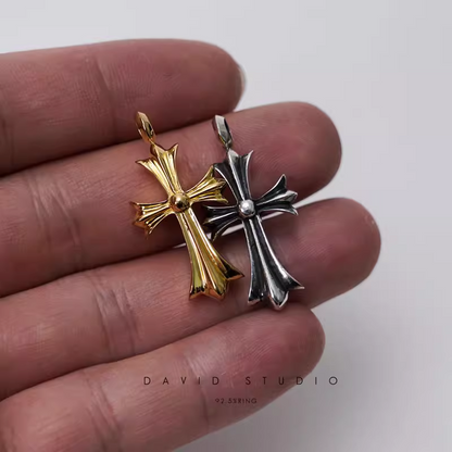 SMALL CROSS CHARM WITH DIAMONDS