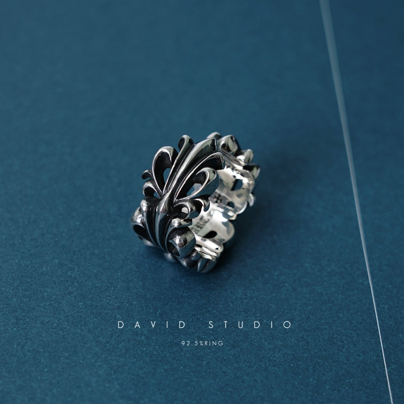 CHROME HEARTS DOUBLE FLORAL RING