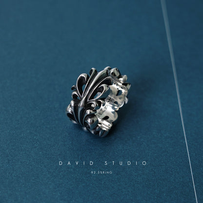 CHROME HEARTS DOUBLE FLORAL RING