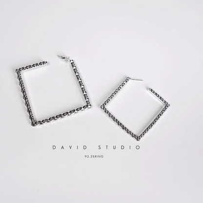 CH PLUS SQUARE HOOP EARRINGS