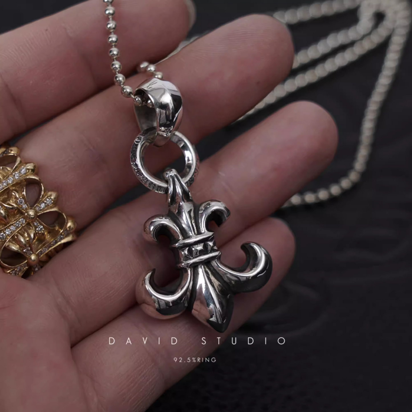 BS FLEUR PENDANT WITH BAIL – BALL CHAIN