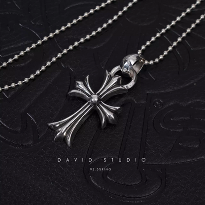 SMALL CROSS PENDANT WITH BAIL – BALL CHAIN