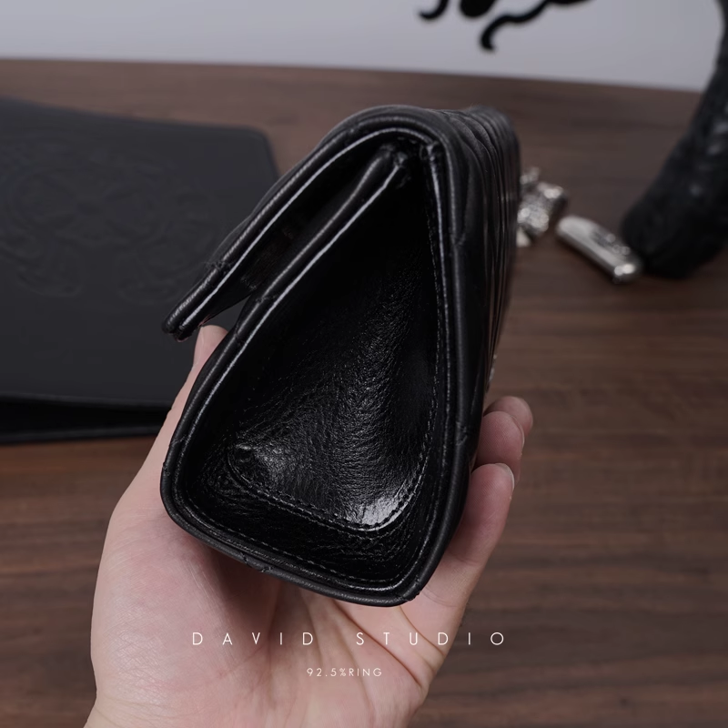 LONG QUILTED WALLET WITH LARGE CROSS