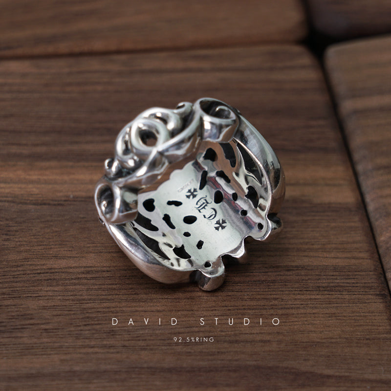 BUTTERFLY FLORAL CROSS RING