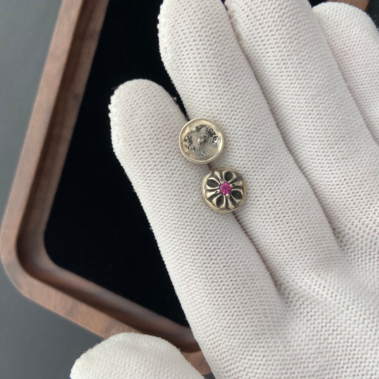 CROSS BALL STUD WITH DIAMOND