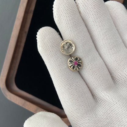 CROSS BALL STUD WITH DIAMOND