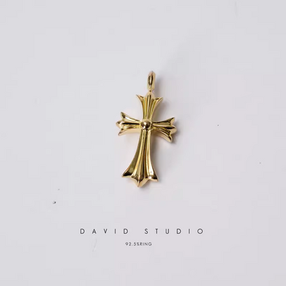SMALL CROSS CHARM WITH DIAMONDS