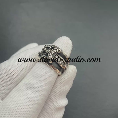DAGGER RING WITH DIAMONDS