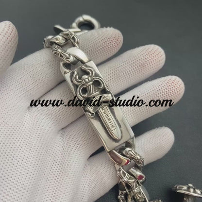 DAGGER ID FANCY LINK CLIP BRACELET