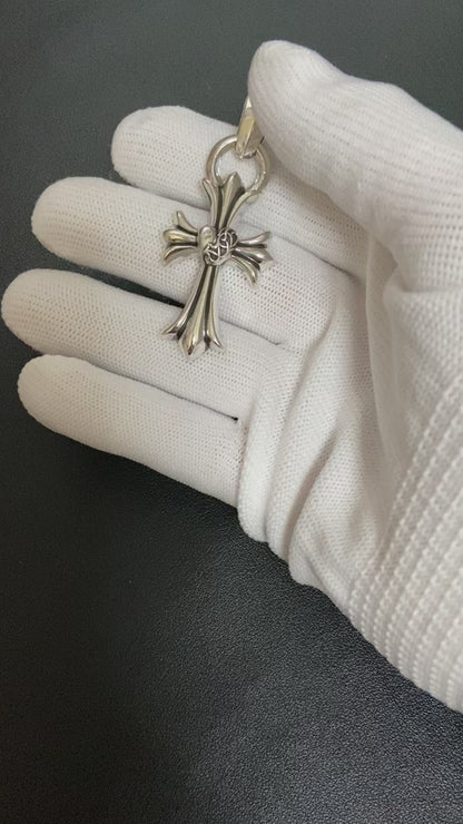SMALL CROSS HEART PENDANT WITH BAIL
