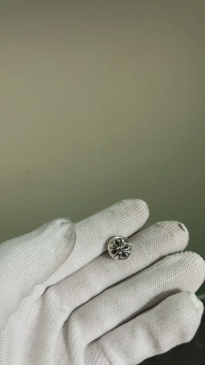 CROSS BALL STUD WITH DIAMOND