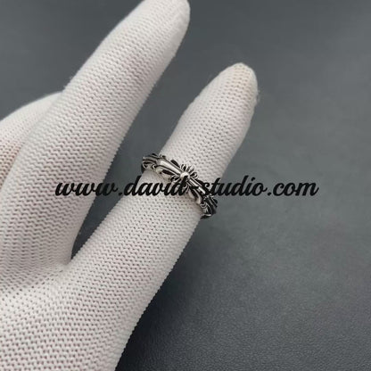 BABY DOUBLE FLORAL CROSS RING