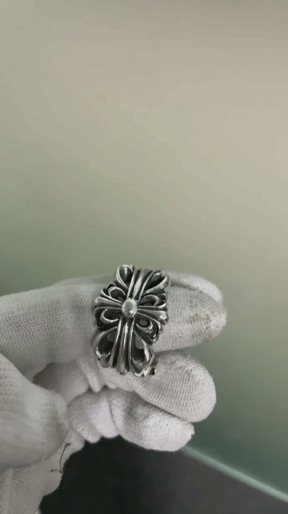 CHROME HEARTS DOUBLE FLORAL RING