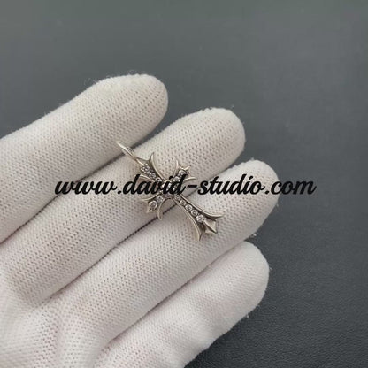 SMALL CROSS CHARM WITH DIAMONDS