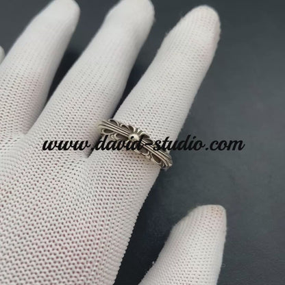 BABY CLASSIC FLORAL CROSS/DAGGER/FLEUR TAIL RING
